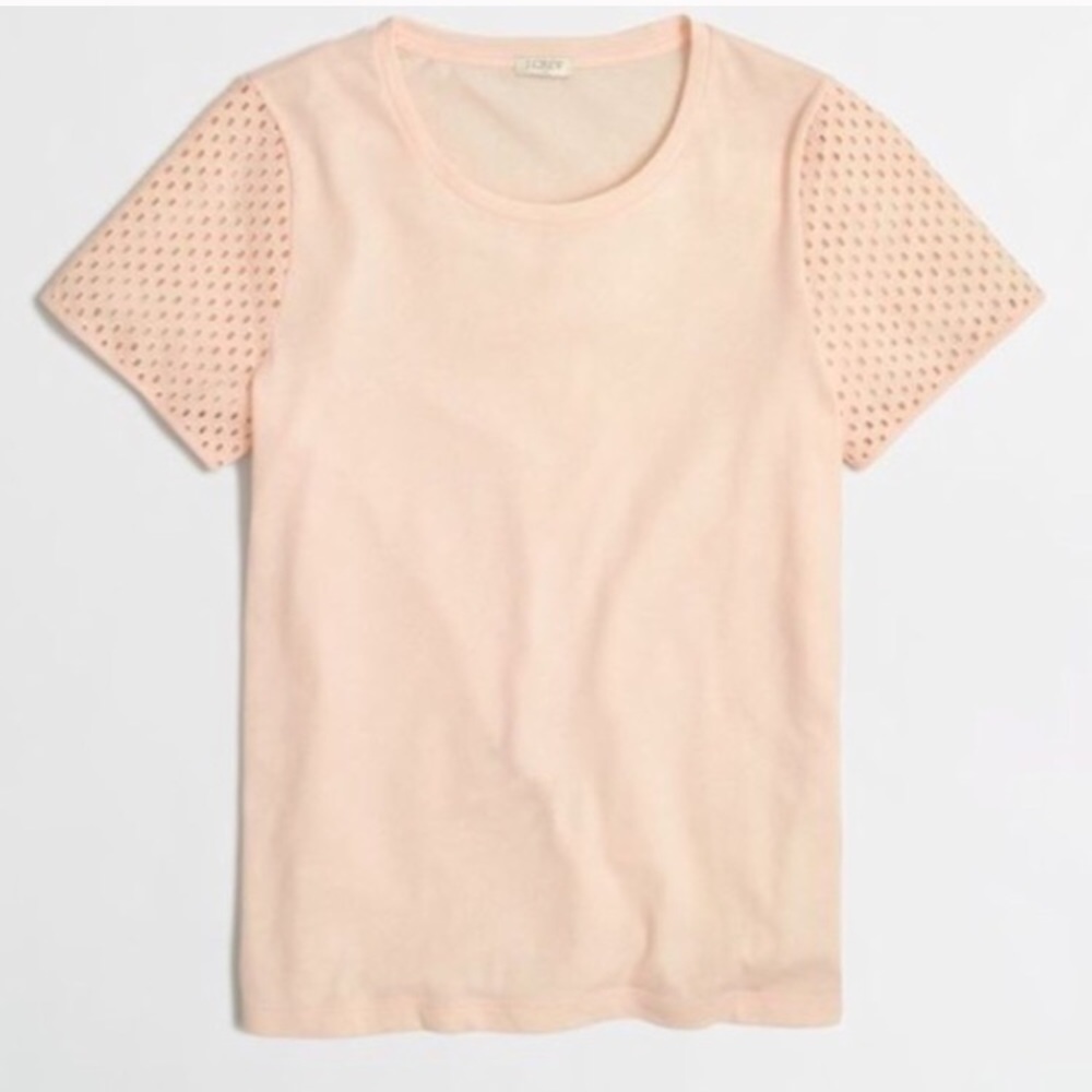 J Crew blush eyelet tee